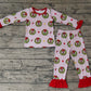 Baby Girl Christmas Long Sleeves Face Shirt Pants Pajamas Pink Set