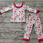 Baby Girl Kids Long Sleeves Christmas Dogs Cake Shirt Pants Pajamas Set