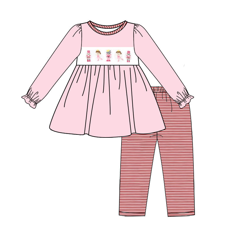 Pre-order Baby Girl Christmas Soldier Pink Tunic Pants Set