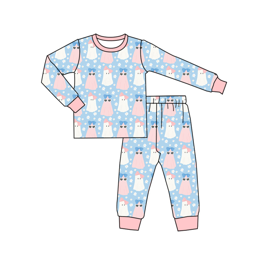 Pre-order Baby Girl Halloween Ghost Flower Pajamas Set