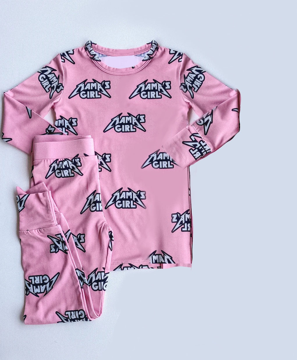 Pre-order Baby Kids Mama's Girl Pink Shirt Pants Pajamas Set