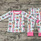 Baby Girl Long Sleeves Christmas Dogs Pink Shirt Pants Pajamas Set