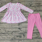 Baby Girl Long Sleeves Christmas Tree Tunic Pocket Pants Set