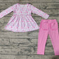 Baby Girl Long Sleeves Christmas Tree Tunic Pocket Pants Set