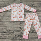 Baby Girl Long Sleeves Western Horse Shirt Pants Pajamas Clothes Bamboo Set