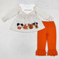 Baby Boy Girl Long Sleeves Halloween Plaid Cartoon Tops Pants Sibling Clothes Set
