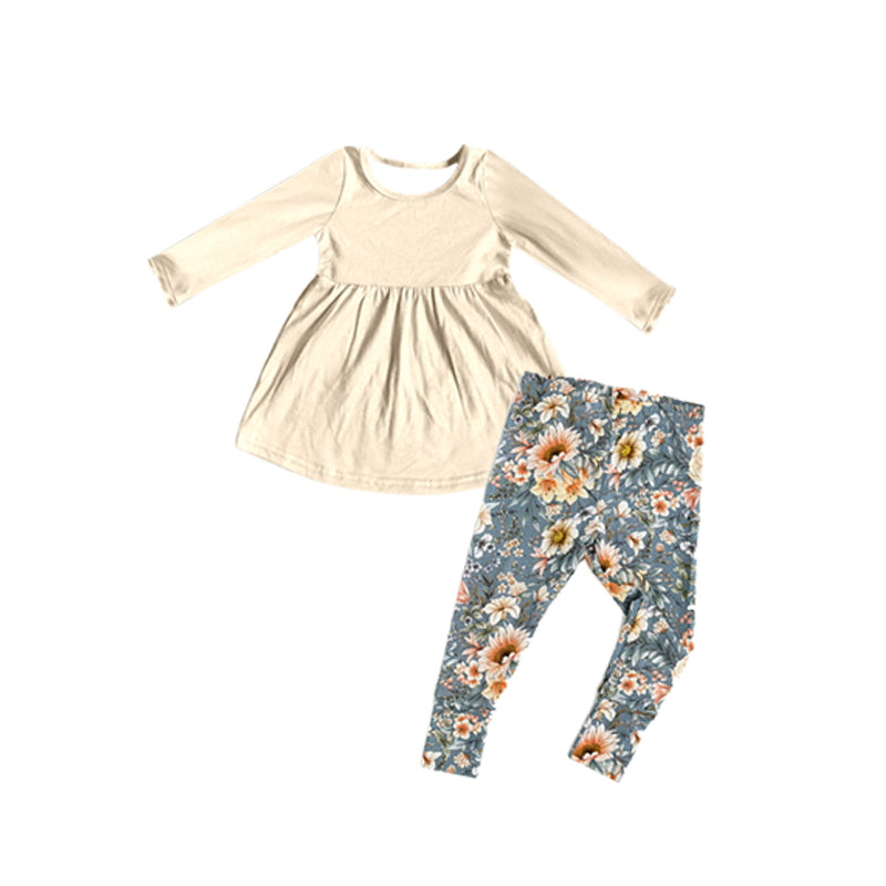 Pre-order Baby Girl Cotton Tunic Floral Legging Clothes Set