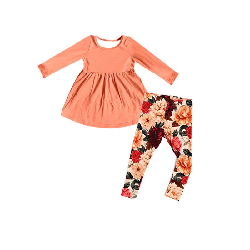 Pre-order Baby Girl Cotton Tunic Floral Legging Clothes Set
