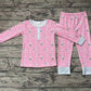 Baby Girl Long Sleeves Christmas Bows Shirt Pants Pajamas Clothes Bamboo Set