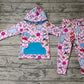 Baby Girl Long Sleeves Reading Checkered Hoodie Tops Pocket Pants Clothes Set