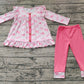 Baby Girl Long Sleeves Pink Bows Tunic Top Legging Clothes Set