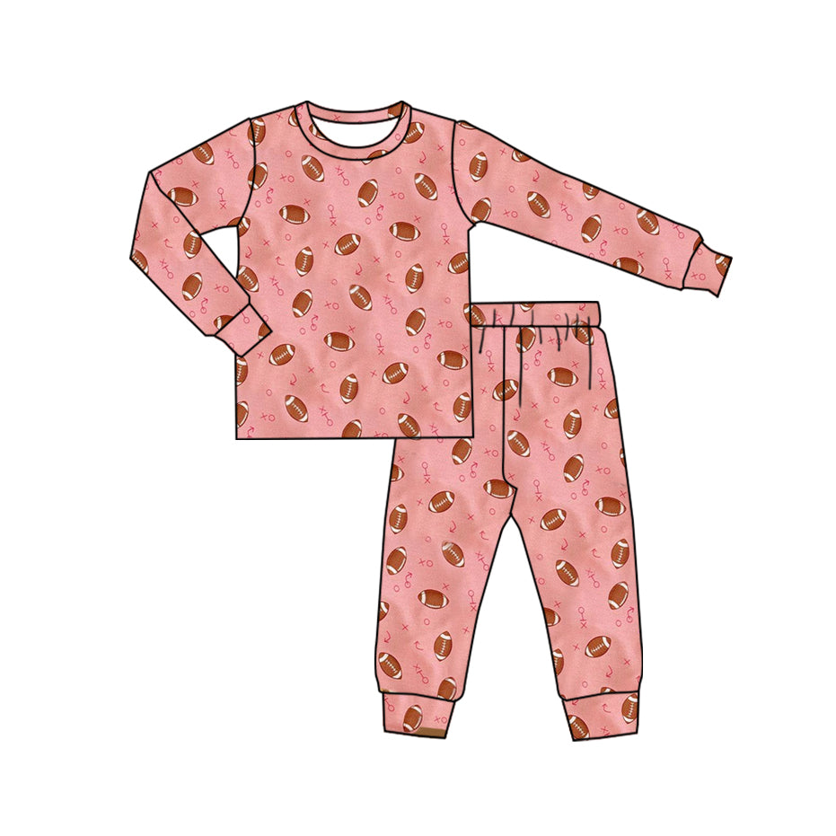 Pre-order Baby Girl Toddler Football Shirt Pants Pajamas Clothes Set