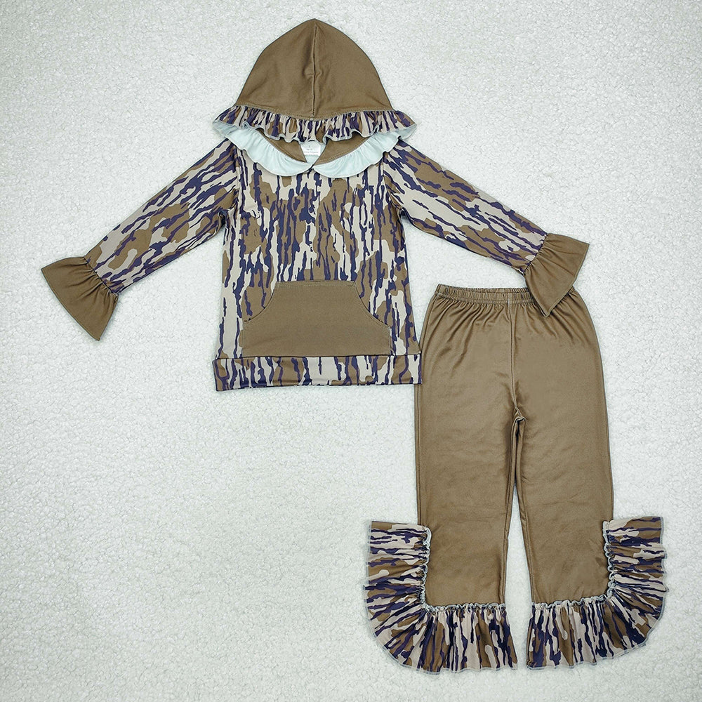 Baby Boy Girl Long Sleeves Hoodie Camo Shirt Pants Sibling Clothes Set
