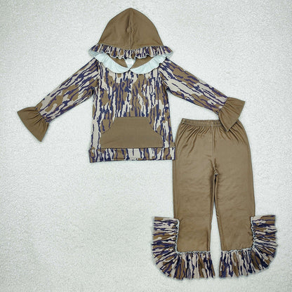 Baby Boy Girl Long Sleeves Hoodie Camo Shirt Pants Sibling Clothes Set