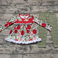 Baby Girl Toddler Red Flower Tunic Stripes Pants Clothes Set