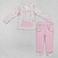 Sibling Boys Girls Leopard Flower Ducks Football Zipper Pullover Tops Pants Clothes Set RTS