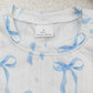 Baby Girl Long Sleeves Blue Bows Sibling Sisters Romper Clothes Set