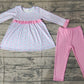 Baby Girl Long Sleeves Flower Tunic Pink Legging Clothes Set