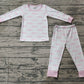 Baby Girl Toddler Long Sleeves Pink Bows Shirt Pants Pajamas Clothes Bamboo Set