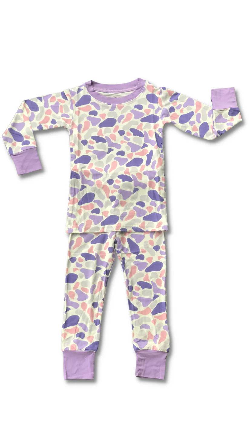 Pre-order Baby Girl Long Lleeves Camo Shirt Pants Pajamas Clothes Set