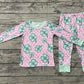 Baby Girl Long Sleeves St Patrick Clover Shirt Checkered Pants Pajamas Clothes Set