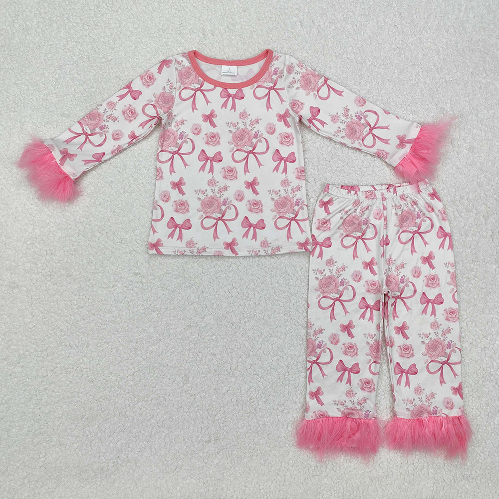 Baby Girl Long Sleeves Valentines Heats Sibling Pajamas Clothes Set