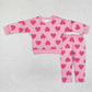 Baby Girl Long Sleeves Valentines Heart Shirt Pants Sibling Pajamas Clothes Sets