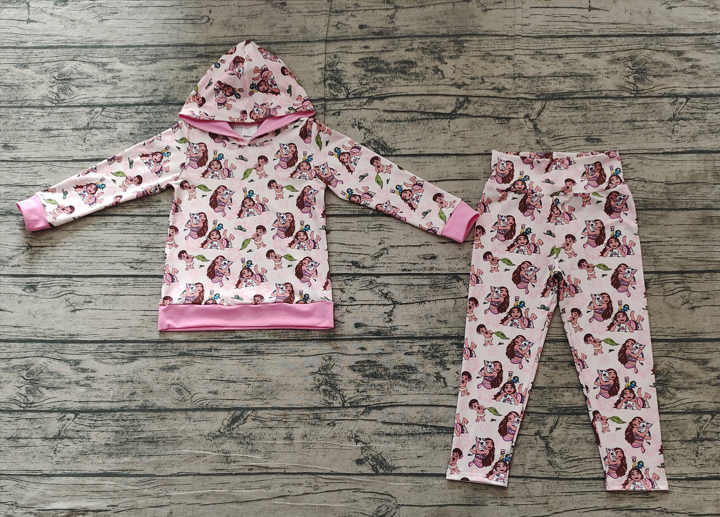 Baby Girl Long Sleeves Princess Pig Hoodie Shirt Pants Clothes Pink Set