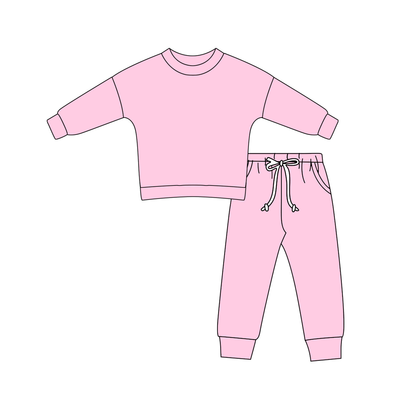Preorder Baby Girl Long Sleeves Pink Shirt Pants Sports Clothes Set