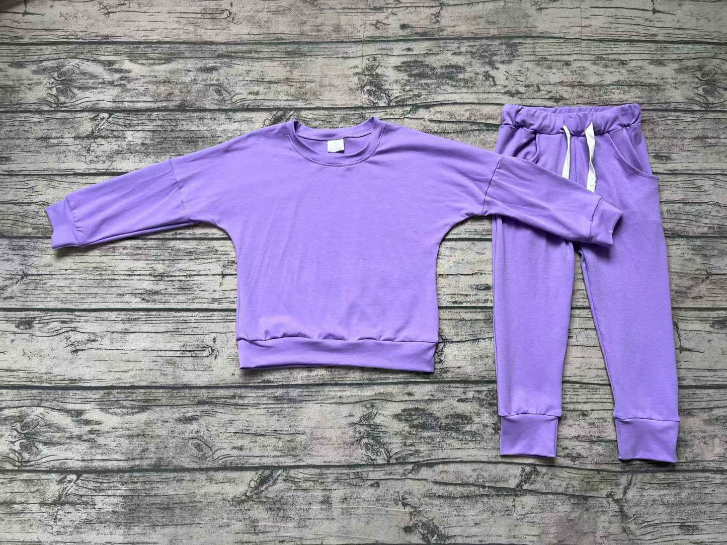 Preorder Baby Girl Long Sleeves Purple Shirt Pants Sports Clothes Set