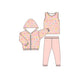Pre-order Baby Girl Sleeveless Leopard Tops Leggings Pants Clothes Set