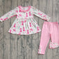 Baby Girl Long Sleeves Boots Cactus Tunic Pink Pants Western Set RTS