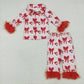 Baby Girl Fur Long Sleeves Bows Santa Christmas Sibling Pajamas Set Clothes RTS