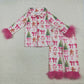 Baby Girl Fur Long Sleeves Bows Santa Christmas Sibling Pajamas Set Clothes RTS
