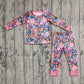 Baby Girl Long Sleeves Flower Shirt Pants Pajamas Set RTS