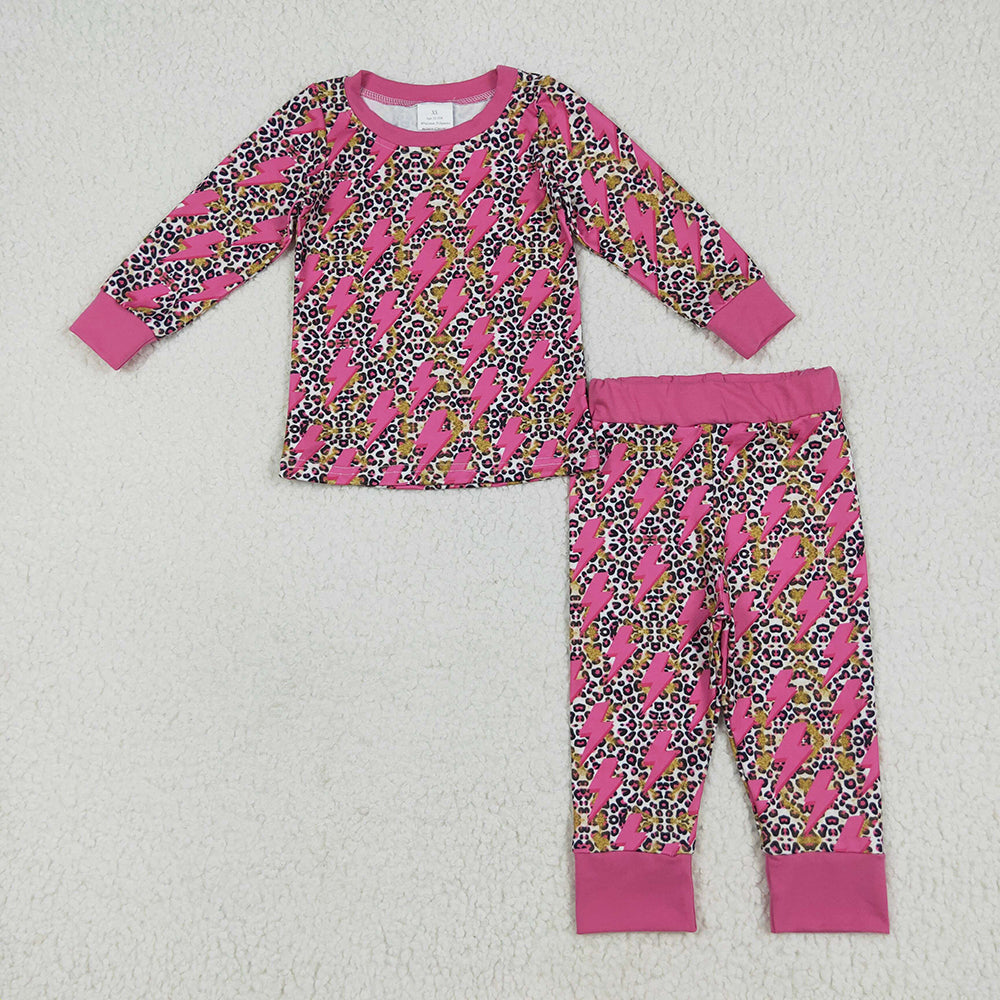 Baby Girl Toddler Long Sleeves Leopard Sibling Romper Pajamas Set Clothes RTS
