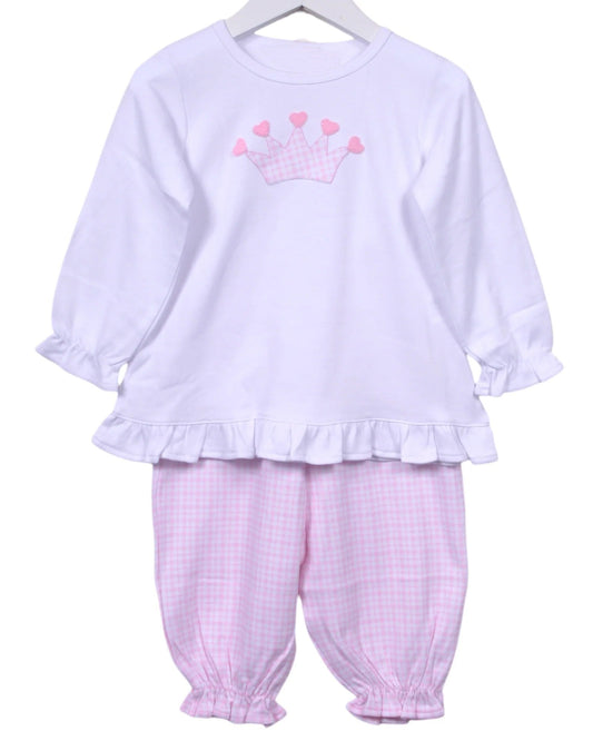 ( Moq 5 ) Preorder Baby Girl Long Sleeves Tunic Pink Plaid Pants Clothes Set