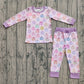 Baby Girl Long Sleeves Pumpkins Bows Shirt Pants Pajamas Set RTS