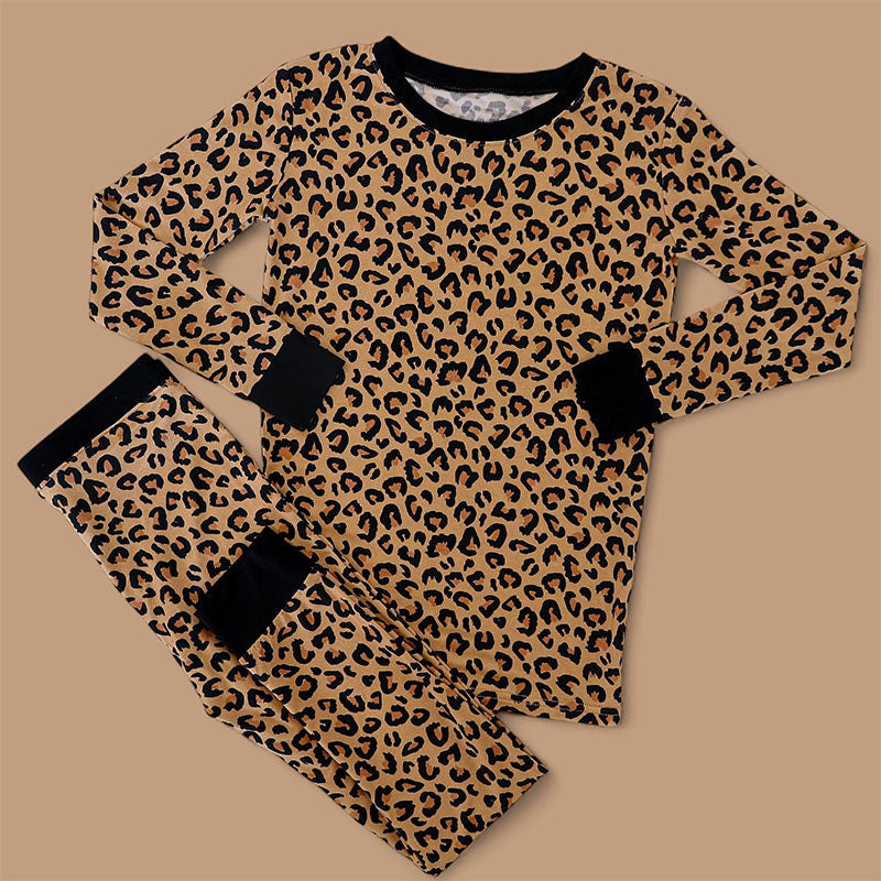 ( Moq 5 ) Preorder Baby Girl Toddler Long Sleeves Leopard Shirt Pants Pajamas Set