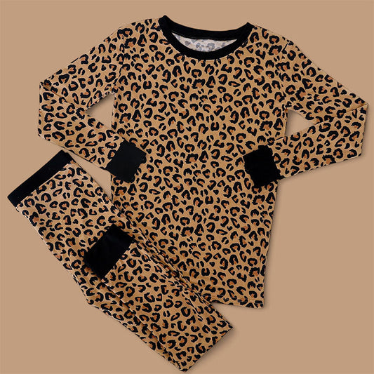 ( Moq 5 ) Preorder Baby Girl Toddler Long Sleeves Leopard Shirt Pants Pajamas Set