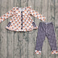 Baby Girl Long Sleeves Pumpkins Bows Pockets Tunic Plaid Pants Fall Set RTS