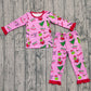 Baby Girl Long Sleeves Green Face Tree Shirt Pants Christmas Pajamas Set RTS