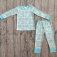 Baby Girl Kids Long Sleeves Bows Boots Shirt Pants Western Pajamas Set RTS