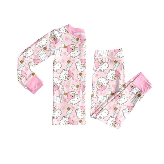 ( Moq 5 ) Preorder Baby Girl Long Sleeves Santa Cookies Shirt Pants Christmas Pajamas Set