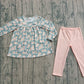 Baby Girls Kids Long Sleeves Flower Tunic Leggings Pants Clothes Set RTS