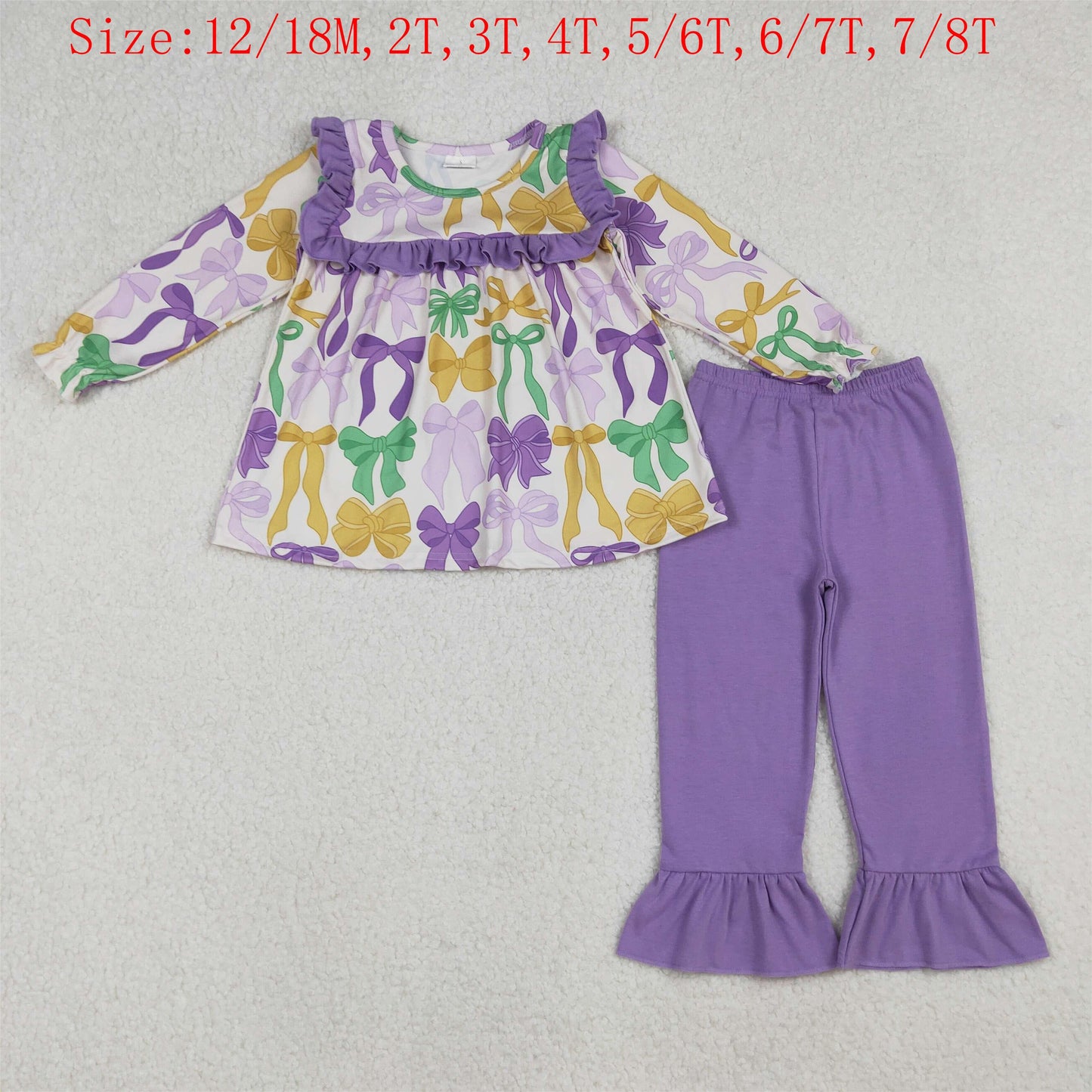 Sibling Family Baby Girls Kids Adult Women Colorful Bows Mardi Gras Romper Shorts Jumpsuit Dress Sets RTS