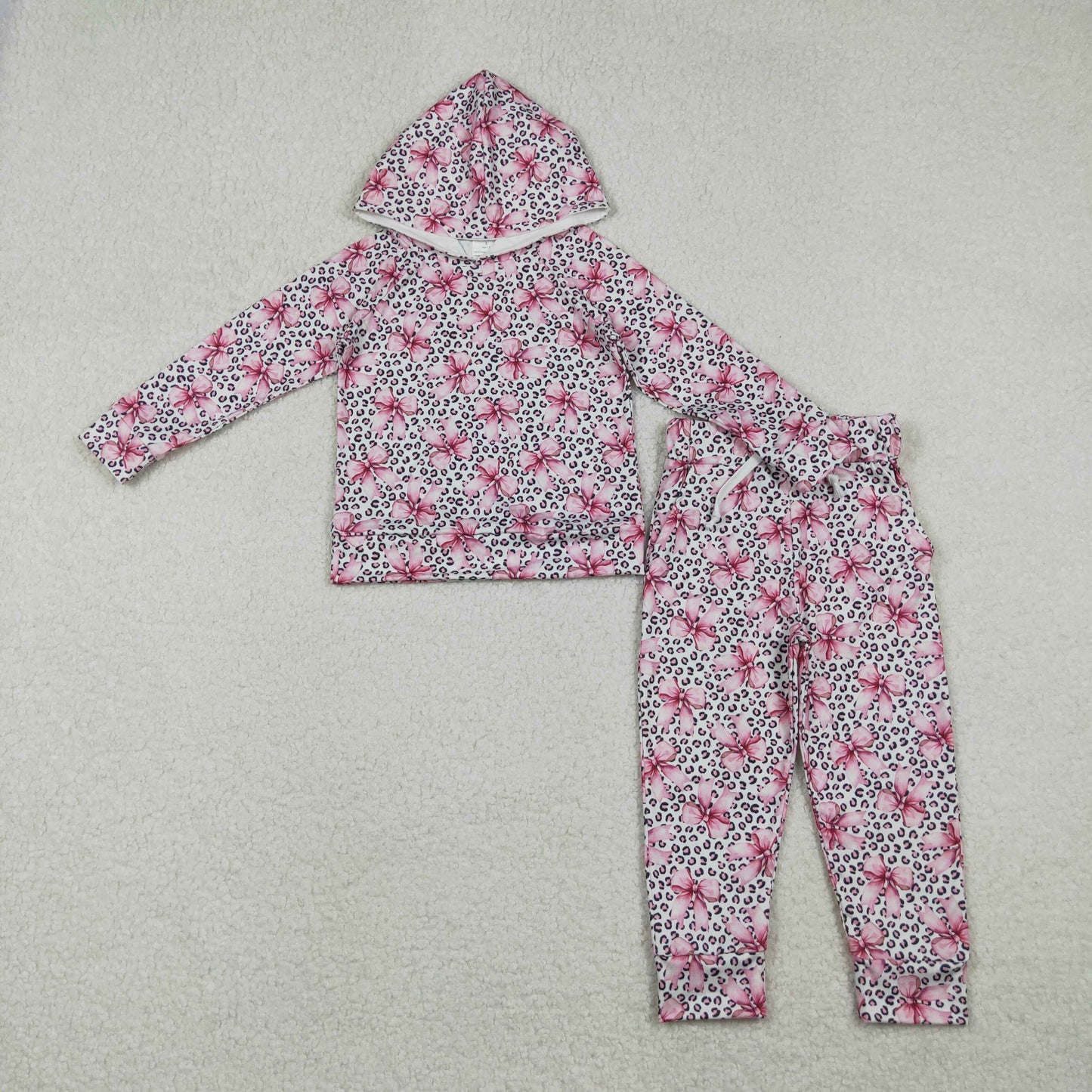 Sibling Baby Girls Kids Long Sleeves Flower Hoodies Pullovers Pockets Pants Clothes Sets RTS