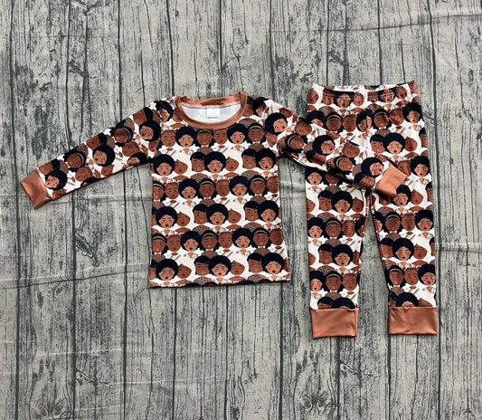 ( No moq ) Preorder Baby Girls Kids Long Sleeves Shirt Pants Pajamas Clothes Set