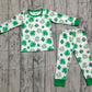 Baby Kids Long Sleeves Clovers Shirt Pants St Patrick Green Pajamas Set RTS