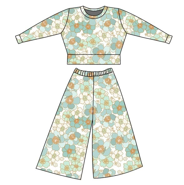 ( Moq 5 ) Preorder Baby Girls Long Sleeves Tops Pants Flower Clothes Set